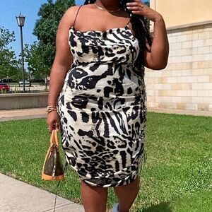 Paw at My Strings Leopard Slip Dress